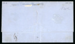 Stamp of Mexico Guanajuato: 1856 4r horizontal bisect, large margins on other sides, tied to 1858 entire