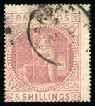 Stamp of Barbados 1852-1938 collection on pages in album, mostly comprising a useful range of the Britannia issues