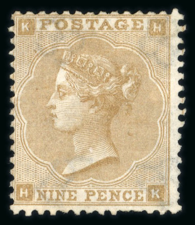 Stamp of Great Britain » 1855-1900 Surface Printed » 1862-64 Small Uncoloured Corner Letters 1862-64 wmk Emblems 9d bistre HK unused