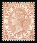 Stamp of Great Britain » 1855-1900 Surface Printed » 1867-80 Large Uncoloured Corner Letters, Wmk Spray of Rose 1867-80 wmk Spray 2s brown AF unused, very fresh