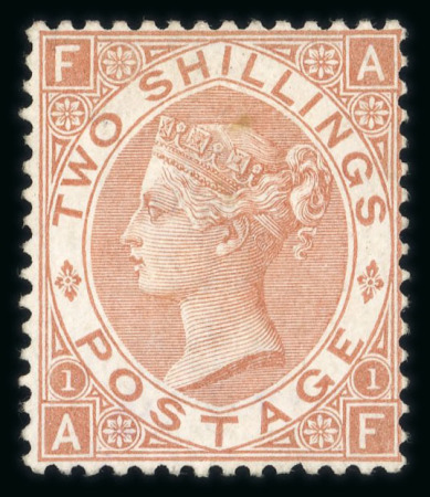 Stamp of Great Britain » 1855-1900 Surface Printed » 1867-80 Large Uncoloured Corner Letters, Wmk Spray of Rose 1867-80 wmk Spray 2s brown AF unused, very fresh