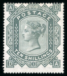Stamp of Great Britain » 1855-1900 Surface Printed » 1867-83 High Values 1867-83 wmk MC 10s greenish grey DA mint, large part o.g.