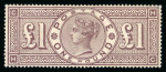 Stamp of Great Britain » 1855-1900 Surface Printed » 1883-84 & 1888 High Values 1884 wmk Crowns £1 brown-lilac mint, a fine and fresh example