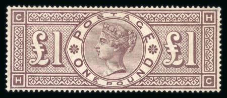 Stamp of Great Britain » 1855-1900 Surface Printed » 1883-84 & 1888 High Values 1884 wmk Crowns £1 brown-lilac mint, a fine and fresh example