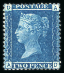 Stamp of Great Britain » 1854-70 Perforated Line Engraved 1858-76 2d blue pl.12 AD mint