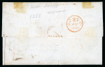 Stamp of Great Britain » 1847-54 Embossed 1851 (Aug 2) entire to Mexico bearing embossed 1s green in strip of four, two pairs and a single