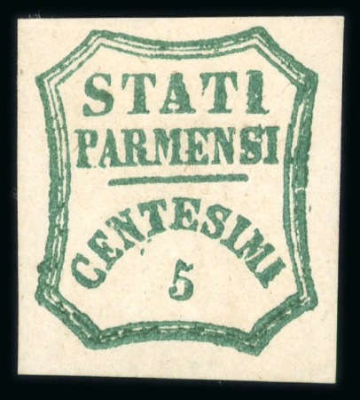 Stamp of Italian States » Parma 1859 Provisional 5c deep blue green mint