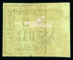 Stamp of Italian States » Romagna 1859 6b black on yellow-green mint left marginal