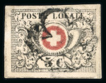 Stamp of Switzerland / Schweiz » "Waadt", "Neuenburg", "Winterthur" 1850, Waadt 5, leicht entwertet mit schwarzer Rosette von Carouge (AW6)