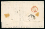 Stamp of Venezuela 1863 (Dec 31) letter sheet from La Guaira bearing 2r blue-green