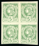 Stamp of Haiti » Liberty Heads 1881 Liberty Head 5c green in mint block of four