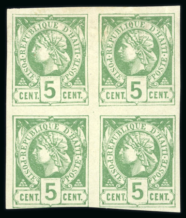 Stamp of Haiti » Liberty Heads 1881 Liberty Head 5c green in mint block of four
