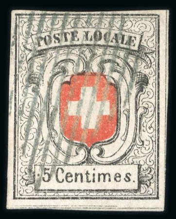Stamp of Switzerland / Schweiz » "Waadt", "Neuenburg", "Winterthur" 1850, Neuenburg, klar entwertet mit schwarzer eidgenössischer Raute