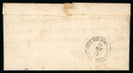 Stamp of Egypt » 1866 First Issue » Issued Stamps 1pi claret, perf.12 1/2 (pos. 134) on entire to Alexandria tied ''POSTE VICE-REAL / EGIZIANE / MANSURA'' cds