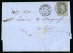 Stamp of Egypt » Greek Post Office 40 Lepta Large Hermes on entire to Greece tied by the scarce ''ALEXANDRIA'' double circle cancel
