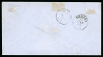 Stamp of Egypt » Italian Post Offices » Mixed Frankings 1864 (Mar 9) envelope from Alexandria to Genova with two 40c and ''POSTA EUROPEA / CAIRO'' in blue
