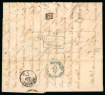 Stamp of Egypt » Italian Post Offices » Alexandria 1863 (Aug 23) incoming prepaid stampless entire from Monopolivia to Alexandria