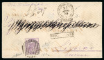 Stamp of Egypt » Italian Post Offices » Alexandria 1878 (Apr 27) envelope sent registered to Livorno with 60c Estero tied by ''234'' numeral