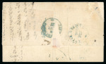 Stamp of Egypt » Russian Post Offices » Alexandria 1866 2k deep blue and rose with large margins on entire to Beyrouth, tied ''785'' numeral in blue