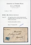 Stamp of Egypt » Russian Post Offices » Alexandria 1866 2k deep blue and rose with large margins on entire to Beyrouth, tied ''785'' numeral in blue
