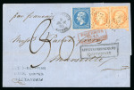 Stamp of Egypt » French Post Offices » Alexandria 1865 (Jan 9) wrapper from Alexandria to Marseille, with  "AFFRANCHISSEMENT INSUFFISANT'' in black