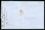 Stamp of Egypt » French Post Offices » Alexandria 1865 (Jan 9) wrapper from Alexandria to Marseille, with  "AFFRANCHISSEMENT INSUFFISANT'' in black