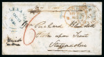 Stamp of Egypt » British Post Offices » Alexandria 1850 (Oct 21) envelope to England with ''PAID AT ALEXANDRIA'' crown hs in red