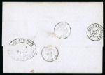 Stamp of Egypt » French Post Offices » Suez 1857 (Octb14) stampless wrapper sent from Mauritius via Suez