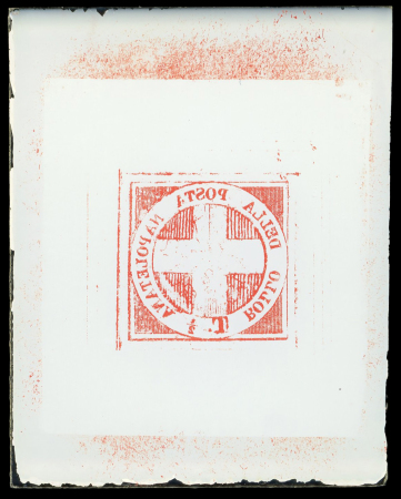 Stamp of Italian States » Naples 1860 Savoy Cross 1/2 t, Sperati, a very attractive glass support cliché