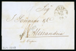 Stamp of Egypt » Austrian Post Offices » Alexandria 1849 stampless entire from Trieste to Alexandria with straight line ''ALEXANDRIEN'' in black