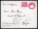 Stamp of Egypt » Egyptian Post Offices Abroad » Territorial Offices » Suakin (Sudan) 1893 (Dec 20) 5m Postal Stationery envelope to Austria uprated 5m tied ''SAWAKIN'' cds in black