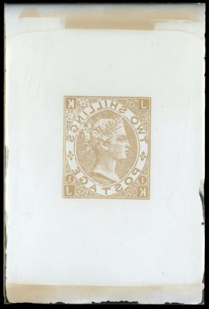 Stamp of Great Britain » 1855-1900 Surface Printed » 1867-80 Large Uncoloured Corner Letters, Wmk Spray of Rose 1880 2s Queen Victoria, group of four attractive Sperati glass clichés