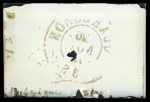 Stamp of Belgium 1870s - Sperati glass cliché of a circular datemark of Quaregnon