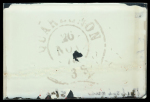 Stamp of Belgium 1870s - Sperati glass cliché of a circular datemark of Quaregnon