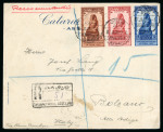Stamp of Egypt » Commemoratives 1928 Cataract Hotel Asswan advertising cover to Italy earing the Statistical Congress set of 3