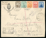 Stamp of Egypt » 1914-1922 Pictorials 1920 (Oct 27) Grand Continental Hotel advertising cover to Czechoslovakia bearing 1914 1m to 10m