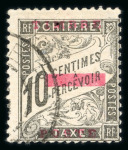 Stamp of Colonies françaises » Maroc Maroc : 1893, timbre-taxe surchargé Y&T n° 10 oblitéré