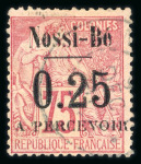 Stamp of Colonies françaises » Nossi-Bé Nossi-Bé timbre-taxe : 1891, Y&T n° 17 oblitéré signé