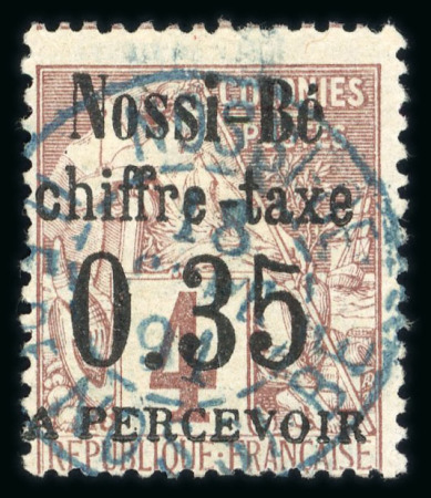 Stamp of Colonies françaises » Nossi-Bé Nossi-Bé timbre-taxe : 1891, Y&T n° 5 oblitéré signé