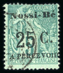 Stamp of Colonies françaises » Nossi-Bé Nossi-Bé timbre-taxe : 1891, Y&T n° 10 et n° 14 oblitérés