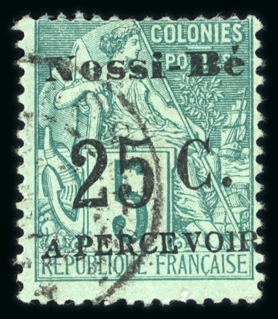 Stamp of Colonies françaises » Nossi-Bé Nossi-Bé timbre-taxe : 1891, Y&T n° 10 et n° 14 oblitérés