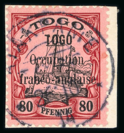 Stamp of Colonies françaises » Togo Togo : 1914, Yacht Hohenzollern 80 pf surchargé Y&T