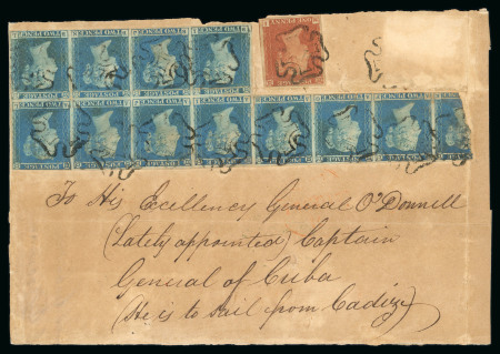Stamp of Great Britain » 1841 2d Blue 1843 (Oct 12) Cover addressed to General O'Donnell, Captain General of Cuba