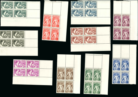Stamp of Colonies françaises » Monaco Monaco : 1941, Y&T n° 215-224 en blocs de quatre neufs
