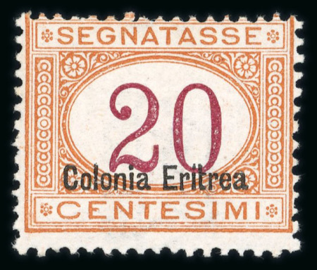 Stamp of Italy » Italian Colonies and Possessions » Eritrea Eritrea postage due : 1920, Sassone n° 16 mint *. Very