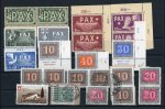 Stamp of Switzerland / Schweiz » Sammlungen 1945, kleiner Bestand Pax auf 3 Steckkarten, dabei 3, 5 und 10 Fr. im postfrischen Paar mit Bogenrand