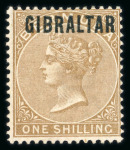 Stamp of Gibraltar 1886-1950, Practically complete mint collection incl. some shades