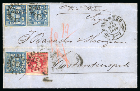Stamp of German States » Bavaria Bavaria 1862 cover to Constantinople