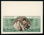 Stamp of Egypt » Commemoratives 1938 King Farouk’s Birthday, £E1 green and brown, Royal imperforate "CANCELLED" on the reverse