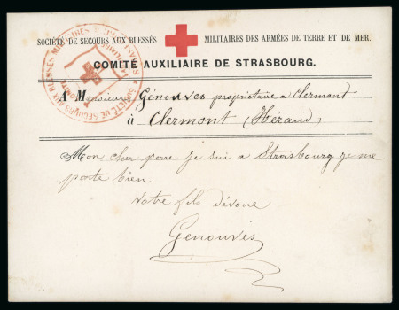 Stamp of France » Lettres Classiques Guerre de 1870, Carte Croix-Rouge (non datée) du Comité